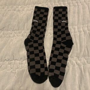 Vans Skater Socks Checkerboard Black & Grey Long Thick M